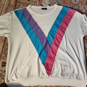 Vintage 1980s womens colorblock top